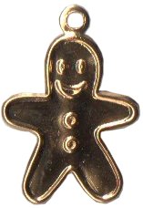 Charm Gold Gingerbread Man THUMBNAIL