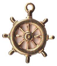 Charm - Naval Steering Wheel Brass THUMBNAIL