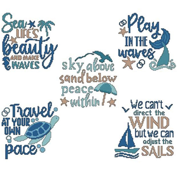 Cross Stitch Wonders - Beach Inspirational Sayings Combo MAIN
