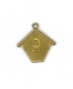 Charm Birdhouse Antique Gold THUMBNAIL