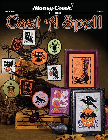 cover of Stoney Creek halloween cross stitch Book 496 Cast a Spell MAIN