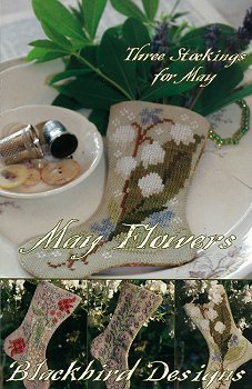 Blackbird Designs - Three Stockings - May Flowers MAIN