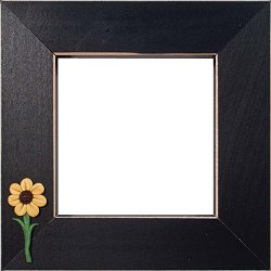 Button Frame - Sunflowers 4x4 Black MAIN