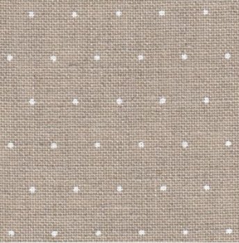 Cashel Linen 28ct Petit Point Raw w/ White Mini Dots MAIN