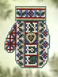 Mill Hill Bead Kit Charmed Mitten - Noel Heart MAIN