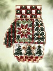 Mill Hill Bead Kit Charmed Mittens - Patchwork Holiday MAIN