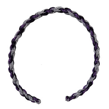 Corded #4 Braid Ribbon - Purple, Silver, Black MAIN