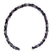 Corded #4 Braid Ribbon - Purple, Silver, Black THUMBNAIL