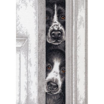 Dimensions Cross Stitch Kit - Peeking Pups MAIN