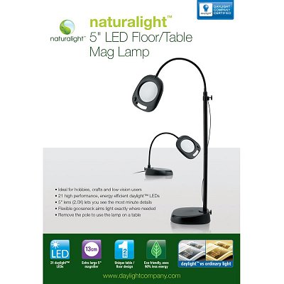Daylight Natural Light 5" LED Floor/Table Magnifying Light MAIN