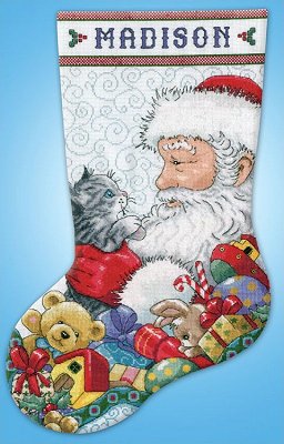Design Works Kit - Santa & Kitten Stocking MAIN
