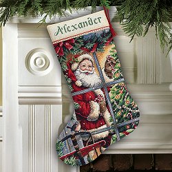 Dimensions Gold Collection Kit - Candy Cane Santa Stocking MAIN