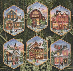 Dimensions Gold Collection Kit - Christmas Village Ornaments MAIN