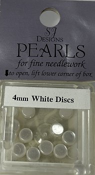 SJ Designs 4mm White Disc Pearls MAIN