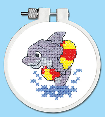 Janlynn Stamped Cross Stitch Kit - Kid Stitch - Dolphin Splash MAIN