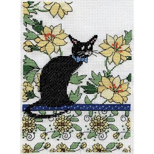 Design Works Kit - Floral Cat Yellow MAIN