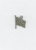 Charm - Flag Antique Silver THUMBNAIL