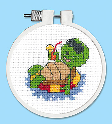 Janlynn Cross Stitch Kit - Kid Stitch - Floating Turtle MAIN