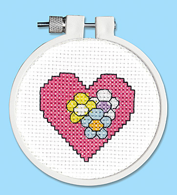 Janlynn Cross Stitch Kit - Kid Stitch - Flower Heart MAIN