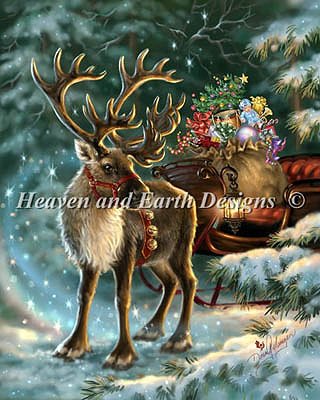 Heaven and Earth Designs - The Enchanted Christmas Reindeer Cross Stitch