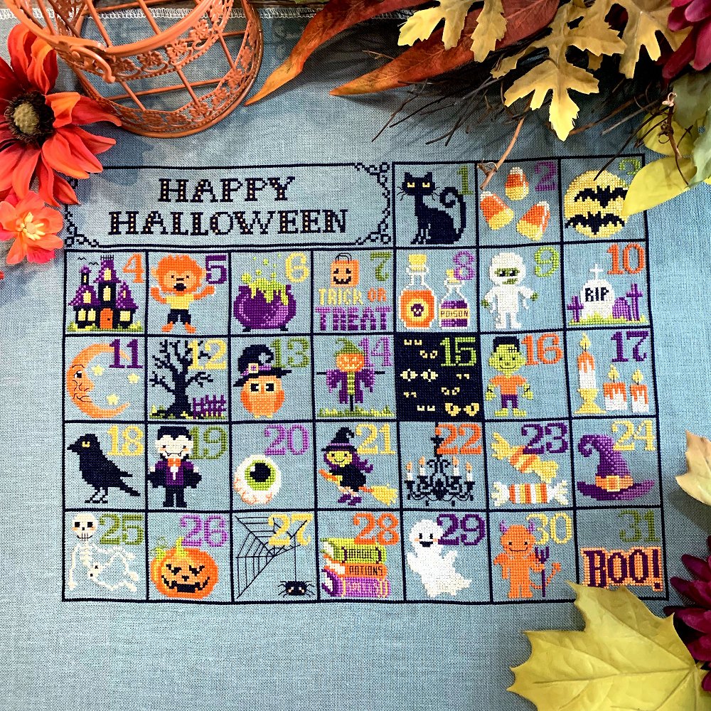 tiny modernist halloween calendar tiny modernist cross stitch tm19030