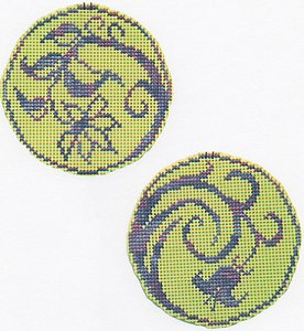 Handblessings - Circle Ornaments - Elegant Spring Lilly and Daisy MAIN