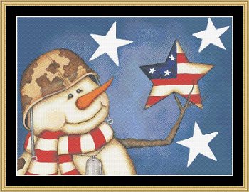 Mystic Stitch - Patriotic Snowman MAIN