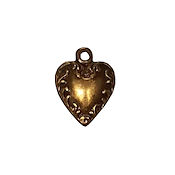 Charm - Heart w/ Vines Antique Gold THUMBNAIL