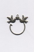 Charm - Antique Silver Doves THUMBNAIL