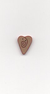 Jabco Button - 3485 Small Mocha/Red Swirly Heart MAIN