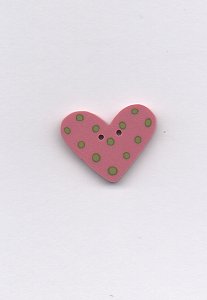 Jabco Button 3499.S Small Rose/Lime Heart MAIN