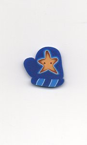 Jabco Button - 4421 Blue Mitten with Star MAIN