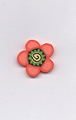 Jabco Button SS1006.L Large Orange Daisy THUMBNAIL