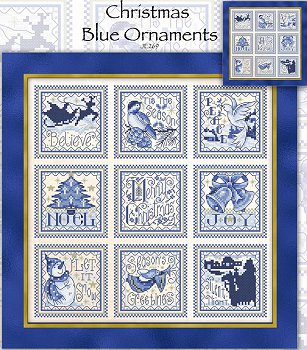 Joan Elliott Design - Christmas Blue Ornaments MAIN