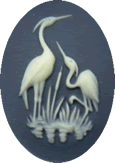 Kelmscott Designs Needle Minder - Cranes on Navy MAIN