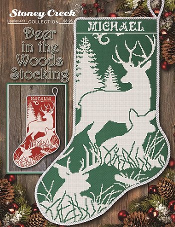 Leaflet 411 Deer in the Woods Stocking THUMBNAIL