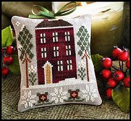 Little House Needleworks - 2010 Ornament #6 Red House In Winter THUMBNAIL