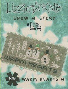 picture of Lizzie Kate Flip-It Series - Snow Story - Warm Hearts cross stitch pattern MAIN