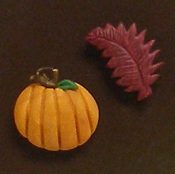 Magnets - Snowmen of the Month - October Pumpkin & Leaf MAIN