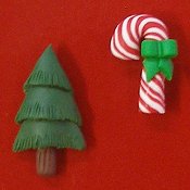 Magnets - Snowmen of the Month - December Candy Cane & Christmas Tree MAIN