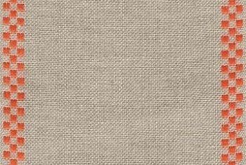 Mill Hill Stitch Band - Checkers 27ct Natural/Orange (5.9" wide) MAIN