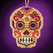 Mill Hill Calavera Charmed Ornaments - Amarillo THUMBNAIL