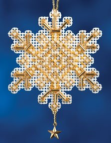 Mill Hill Snow Crystals Charmed Ornaments - Gold Crystal THUMBNAIL