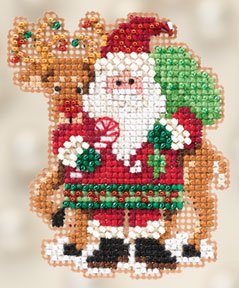 Ornament Series 2012 Winter Holiday - Santa and Rudolph THUMBNAIL