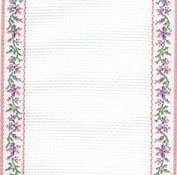 Mill Hill Stitch Band 18ct Petite Fleur Antique White, Medium Pink & Green 2.3" MAIN