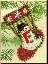 Mill Hill Bead Kit Holiday Stocking Ornaments - Snowman Stocking THUMBNAIL