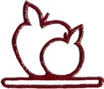 Mill Hill Metal Bell Pull - Red Apple MAIN
