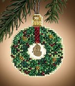 Mill Hill Christmas Jewels Charmed Ornaments - Emerald Wreath THUMBNAIL