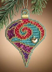 Mill Hill Christmas Jewels Charmed Ornaments - Garnet Spiral MAIN