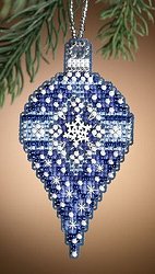 Mill Hill Christmas Jewels Charmed Ornaments - Sapphire Snow MAIN